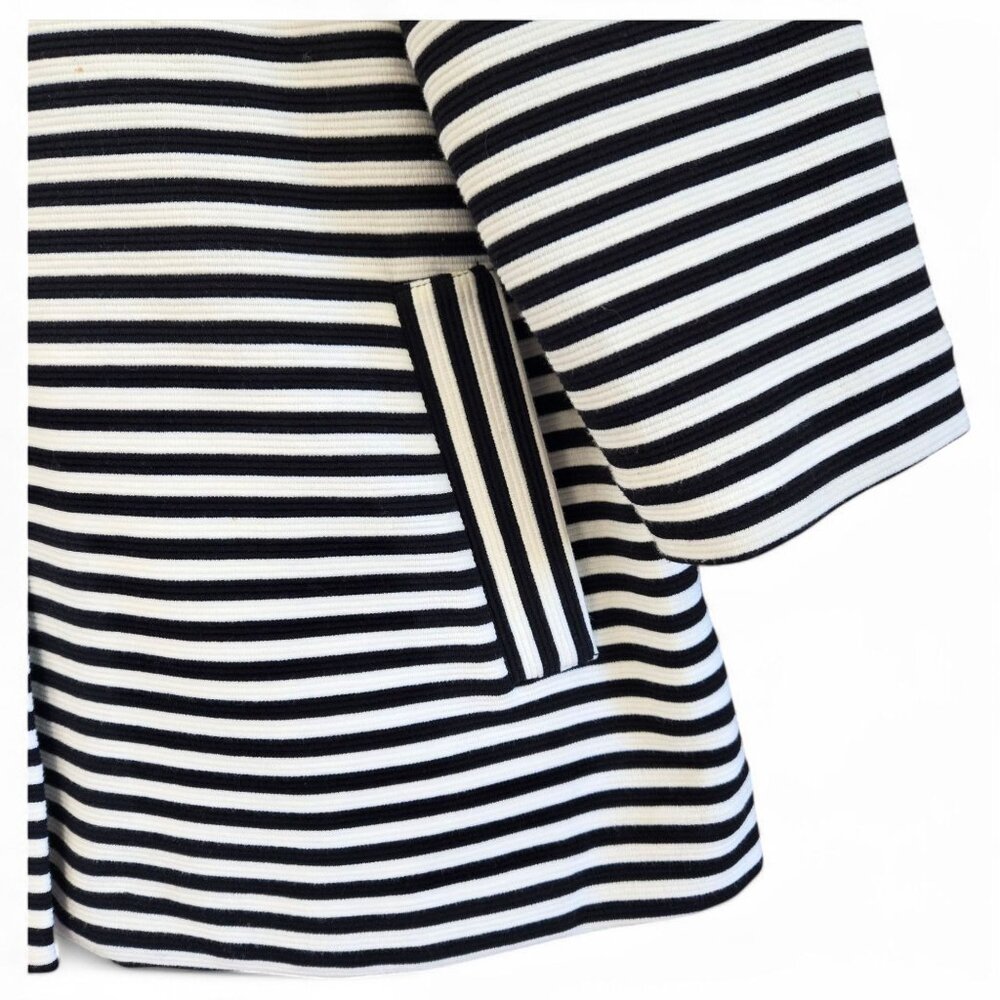 Vintage Pendleton Womens XL Striped Swing Jacket Blazer Navy/White Pleated Back - Picture 11 of 14